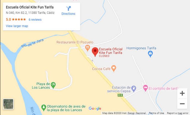 google maps kite fun tarifa